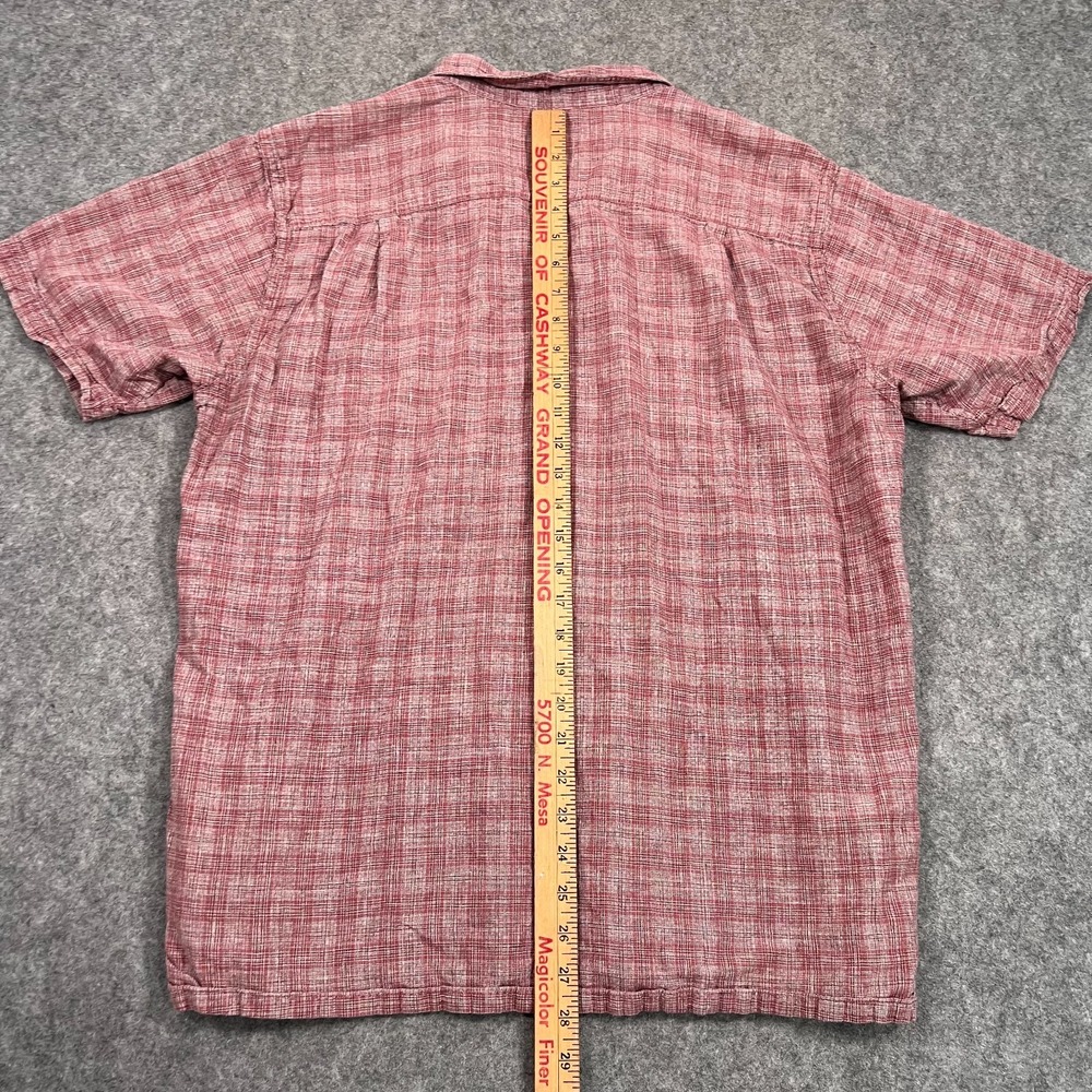 Patagonia Red Woven Plaid Migration Hemp Short Sleeve Shirt Men's Size Large - Picture 5 of 6